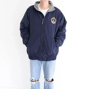 VTG Authentic NRA Gear Embroidered Eagle Nylon Fleece Lined Zip Up Bomber Jacket